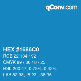 Color code: HEX #1686C0 | qconv.com