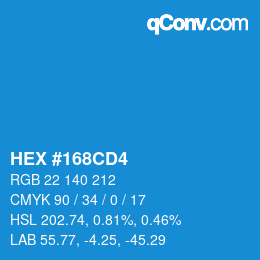 Color code: HEX #168CD4 | qconv.com