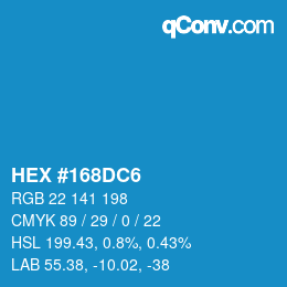 颜色代码: HEX #168DC6 | qconv.com