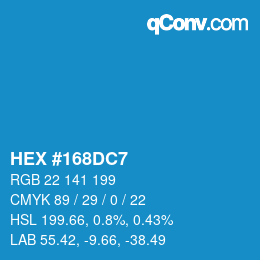 Color code: HEX #168DC7 | qconv.com