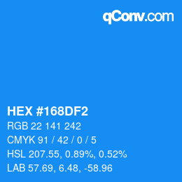 Color code: HEX #168DF2 | qconv.com