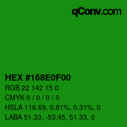 Color code: HEX #168E0F00 | qconv.com