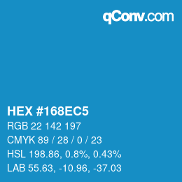 Color code: HEX #168EC5 | qconv.com