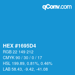 Color code: HEX #1695D4 | qconv.com