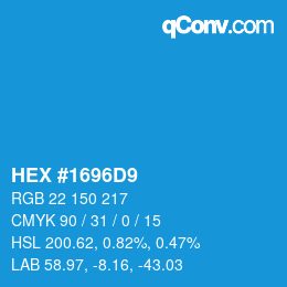 Color code: HEX #1696D9 | qconv.com