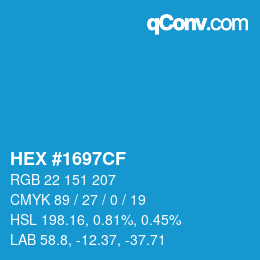 Color code: HEX #1697CF | qconv.com