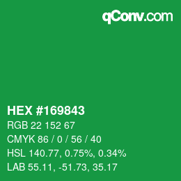 Color code: HEX #169843 | qconv.com