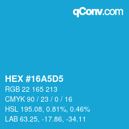 Código de color: HEX #16A5D5 | qconv.com