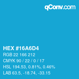 Color code: HEX #16A6D4 | qconv.com