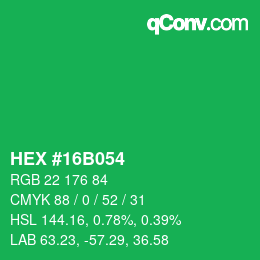 Color code: HEX #16B054 | qconv.com