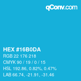 Código de color: HEX #16B0DA | qconv.com