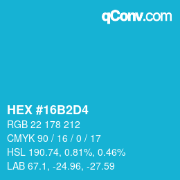 Color code: HEX #16B2D4 | qconv.com