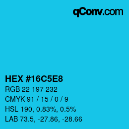 Color code: HEX #16C5E8 | qconv.com