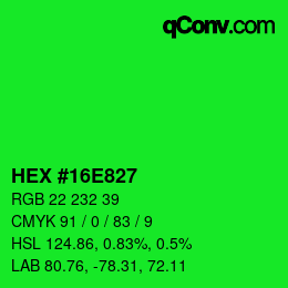 Color code: HEX #16E827 | qconv.com
