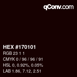 Color code: HEX #170101 | qconv.com