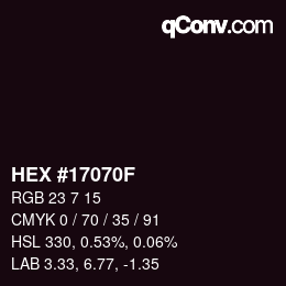 Color code: HEX #17070F | qconv.com