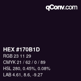 Color code: HEX #170B1D | qconv.com