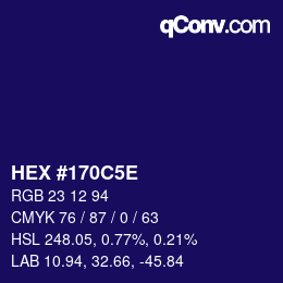 Código de color: HEX #170C5E | qconv.com