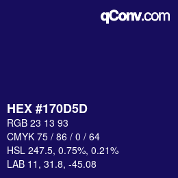 Color code: HEX #170D5D | qconv.com