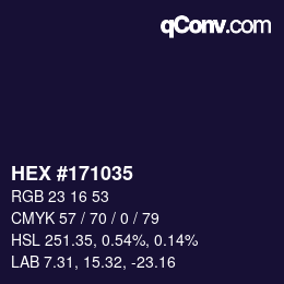 カラーコード: HEX #171035 | qconv.com
