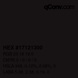 Color code: HEX #17121300 | qconv.com