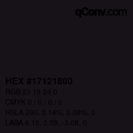 Color code: HEX #17121800 | qconv.com