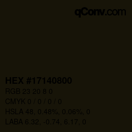 Color code: HEX #17140800 | qconv.com