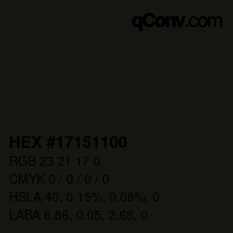 Color code: HEX #17151100 | qconv.com