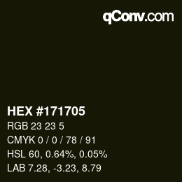 Color code: HEX #171705 | qconv.com