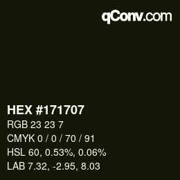 Color code: HEX #171707 | qconv.com