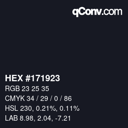 カラーコード: HEX #171923 | qconv.com