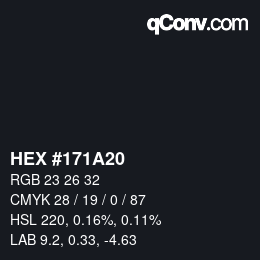 Color code: HEX #171A20 | qconv.com