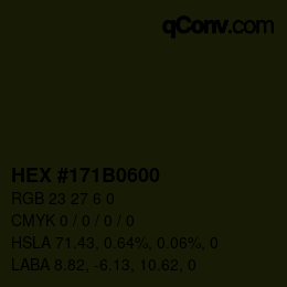 Color code: HEX #171B0600 | qconv.com