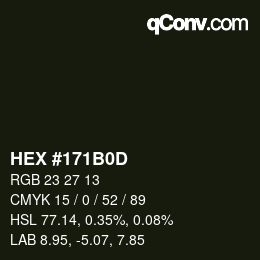 Color code: HEX #171B0D | qconv.com