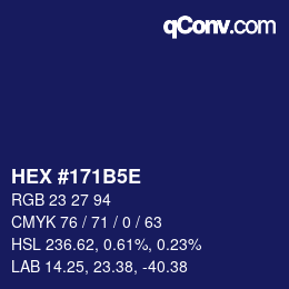 カラーコード: HEX #171B5E | qconv.com