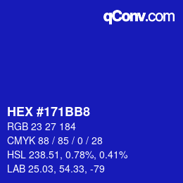 Color code: HEX #171BB8 | qconv.com