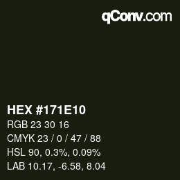 Color code: HEX #171E10 | qconv.com