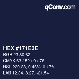 Color code: HEX #171E3E | qconv.com