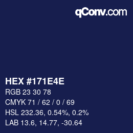 Color code: HEX #171E4E | qconv.com