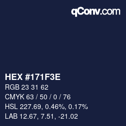Color code: HEX #171F3E | qconv.com