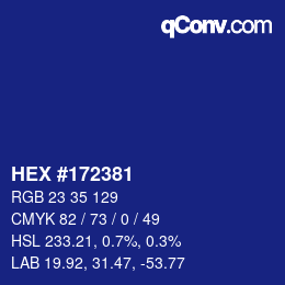 Color code: HEX #172381 | qconv.com