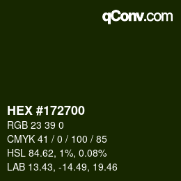 Color code: HEX #172700 | qconv.com