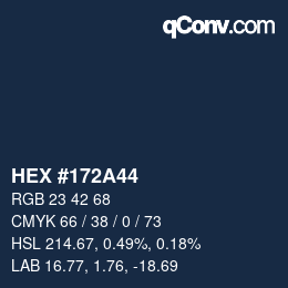 Farbcode: HEX #172A44 | qconv.com