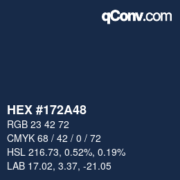 カラーコード: HEX #172A48 | qconv.com