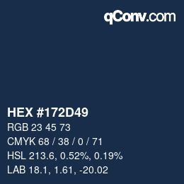 Color code: HEX #172D49 | qconv.com