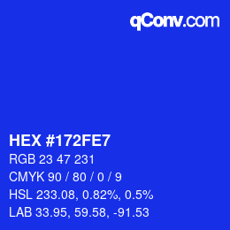 Color code: HEX #172FE7 | qconv.com