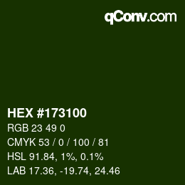 Color code: HEX #173100 | qconv.com