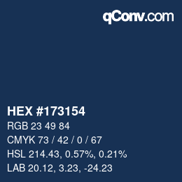颜色代码: HEX #173154 | qconv.com