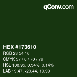 Color code: HEX #173610 | qconv.com