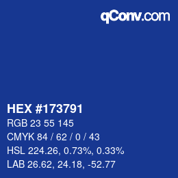 Color code: HEX #173791 | qconv.com